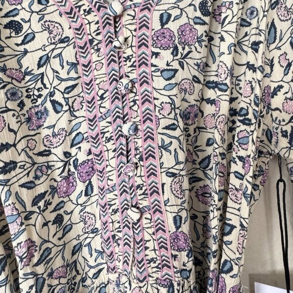 Japna Long Sleeve Dress Size Medium Floral New With Tag Tie Waist - Picture 8 of 9
